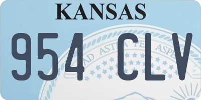 KS license plate 954CLV