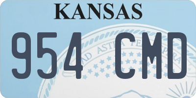 KS license plate 954CMD