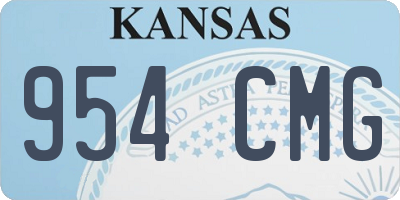 KS license plate 954CMG