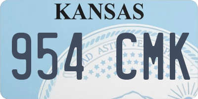 KS license plate 954CMK