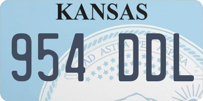 KS license plate 954DDL