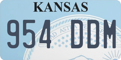 KS license plate 954DDM