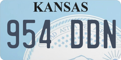 KS license plate 954DDN