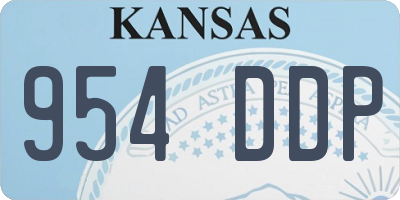 KS license plate 954DDP