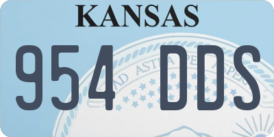 KS license plate 954DDS