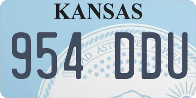 KS license plate 954DDU