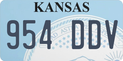 KS license plate 954DDV