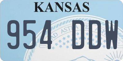 KS license plate 954DDW