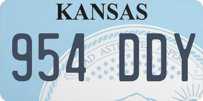 KS license plate 954DDY