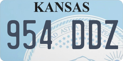 KS license plate 954DDZ