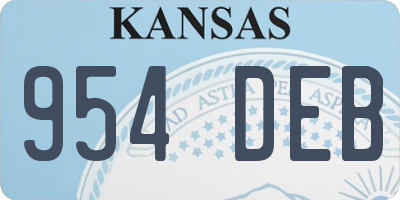 KS license plate 954DEB