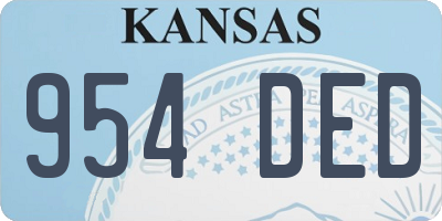 KS license plate 954DED