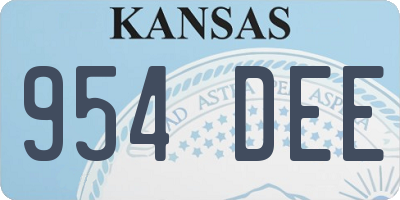 KS license plate 954DEE