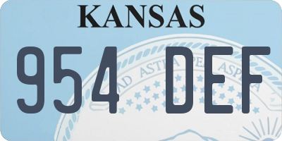 KS license plate 954DEF