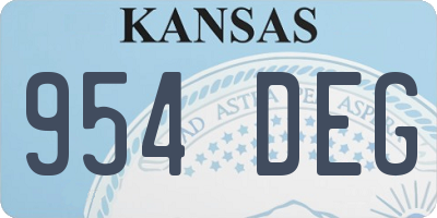 KS license plate 954DEG