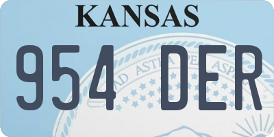 KS license plate 954DER