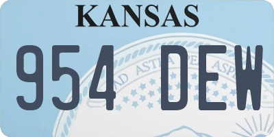KS license plate 954DEW