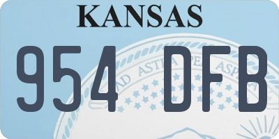 KS license plate 954DFB