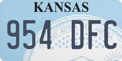KS license plate 954DFC