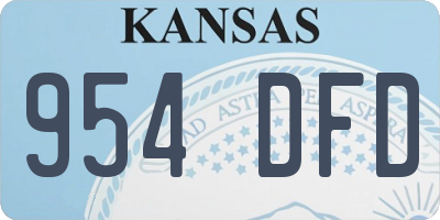KS license plate 954DFD