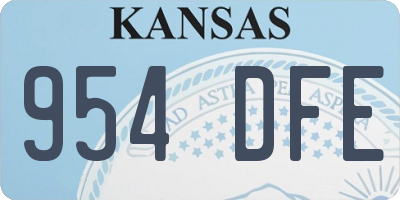 KS license plate 954DFE