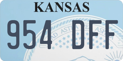 KS license plate 954DFF