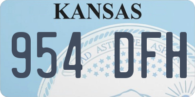 KS license plate 954DFH