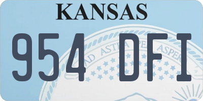 KS license plate 954DFI