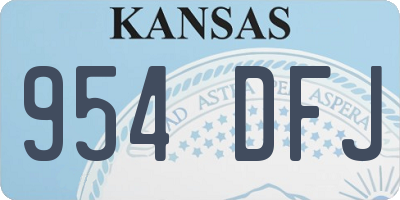 KS license plate 954DFJ