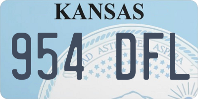 KS license plate 954DFL