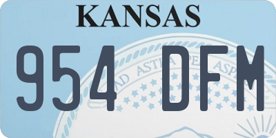 KS license plate 954DFM
