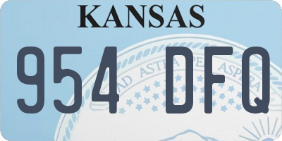 KS license plate 954DFQ