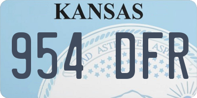 KS license plate 954DFR