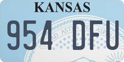 KS license plate 954DFU