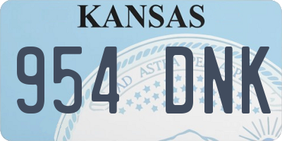 KS license plate 954DNK