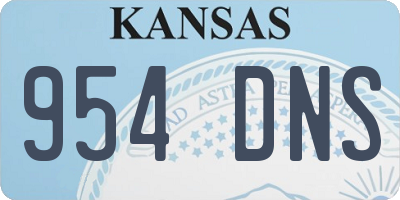 KS license plate 954DNS