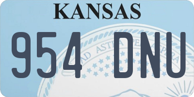 KS license plate 954DNU