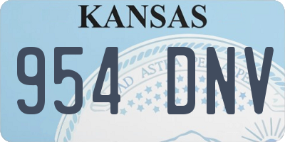 KS license plate 954DNV