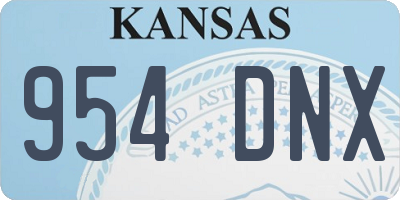 KS license plate 954DNX