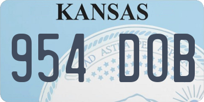 KS license plate 954DOB