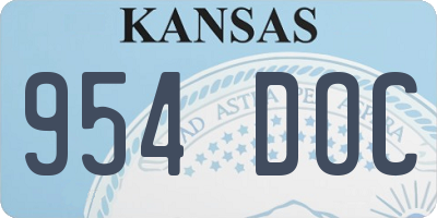 KS license plate 954DOC