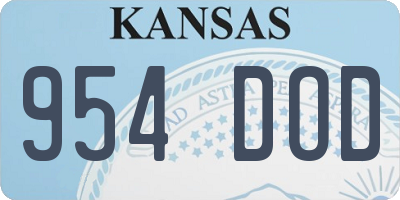 KS license plate 954DOD