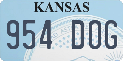 KS license plate 954DOG