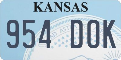 KS license plate 954DOK