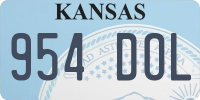 KS license plate 954DOL