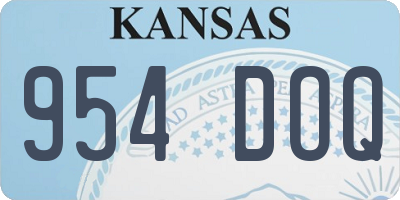 KS license plate 954DOQ