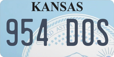 KS license plate 954DOS