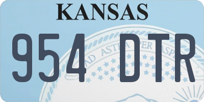 KS license plate 954DTR