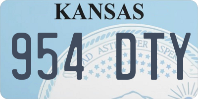 KS license plate 954DTY