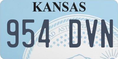 KS license plate 954DVN